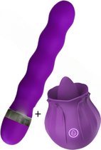 Erodit® Delicous Delight - Paars erotisch geschenk, combinatie set - Butt Plug- Anaal dildo- lik en tong vibrators voor vrouwen- Anaal prostaat vibrator voor mannen- Seksspeeltje voor Koppels - Sex speeltjes- Erotiek voor vrouwen, mannen, koppels