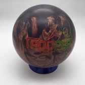 Bowling Boule de bowling ' Columbia 300 Boule réactive ' Trooper ' 10 p, non percée, sans trous, couleur marron noir et or