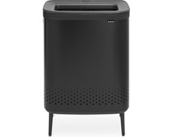 Brabantia Bo Hi Wasmand - met Deksel - 2 x 45 l - Wassorteerder - 2 Vakken - Matt Black
