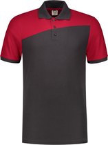 Tricorp Poloshirt Bicolor Naden 202006 Donkergrijs / Rood - Maat XL