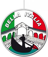 Ronde Italie thema hangdecoraties 28 cm - Feestartikelen en versieringen voor een Italiaanse avond