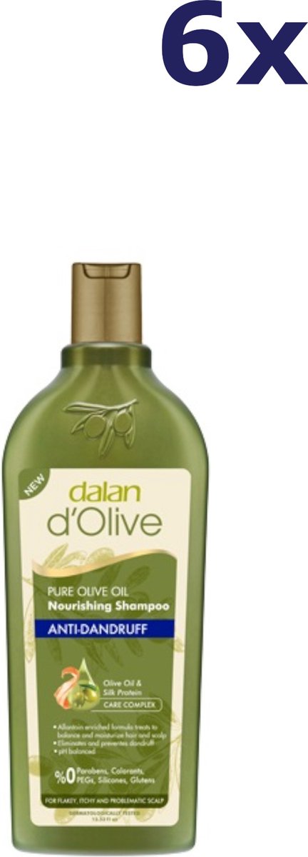 6x Dalan d'Olive Shampoo Anti Roos 400 ml