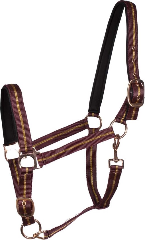 Pagony Lurex Halster - Maat: Pony - Bordeaux - Polyester