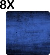BWK Flexibele Placemat - Blauwe Vegen Achtergrond - Set van 8 Placemats - 40x40 cm - PVC Doek - Afneembaar