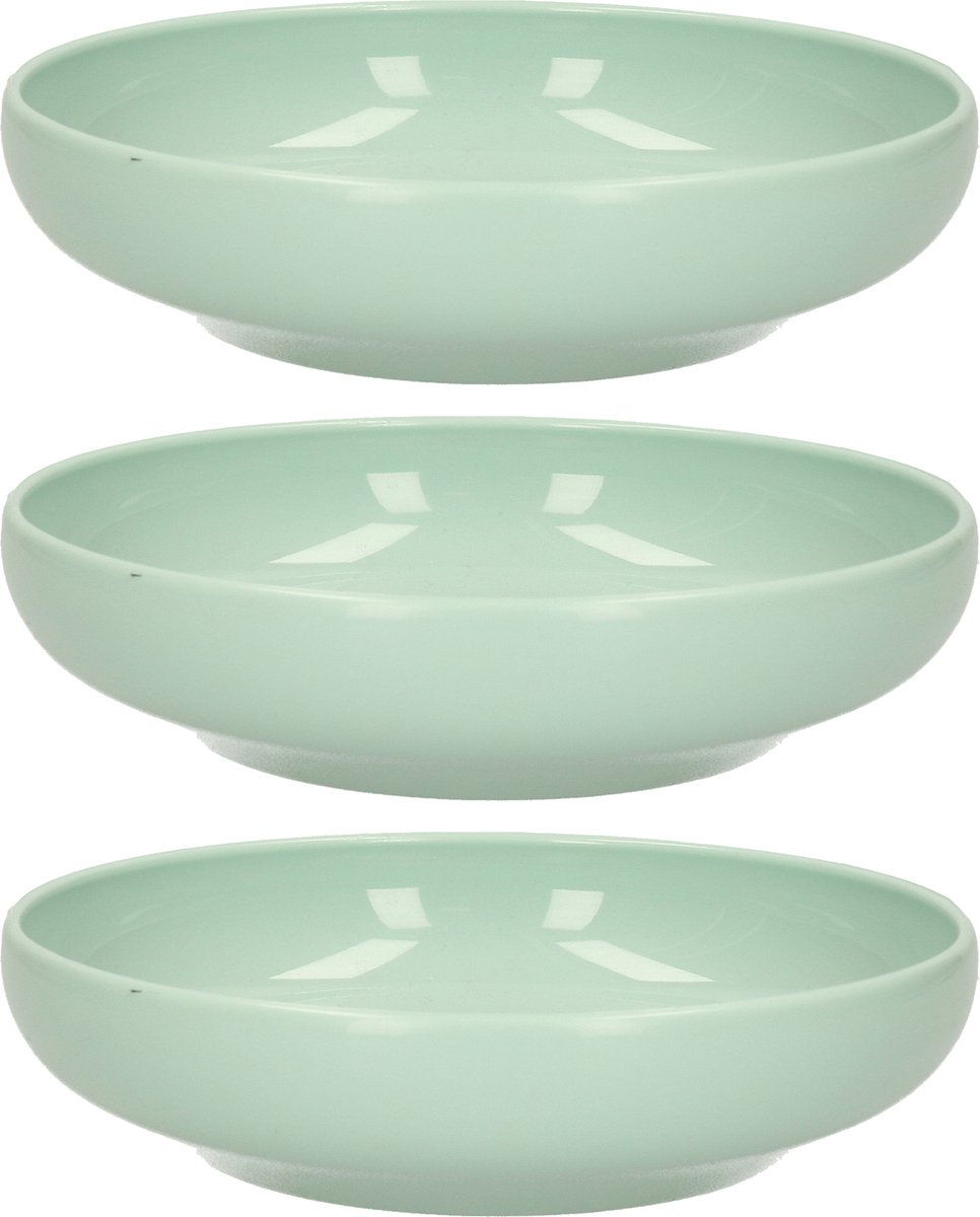 Plasticforte Kommetje/schaaltje - 6x - mintgroen - D16 x 4 cm - 520 ml - kunststof