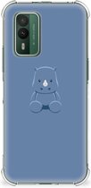 Siliconen Back Cover Nokia XR21 Telefoonhoesje met doorzichtige rand Baby Rhino
