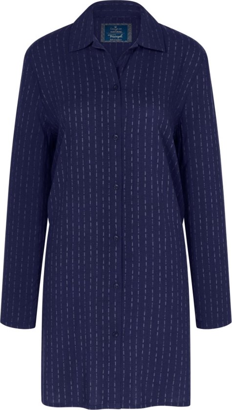 Triumph chemise de nuit pour femme Boyfriend - Fermeture boutonnée - manches longues - bleu - 42