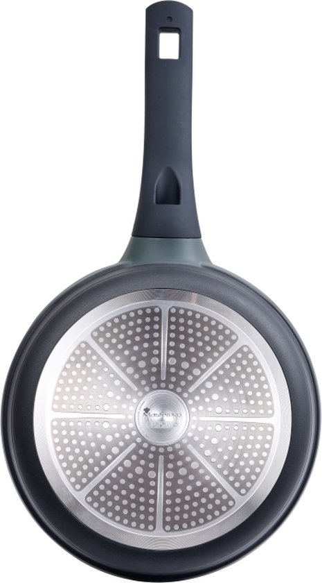 GSW Koekenpan Gastro Basic, gecoate pan, krasbestendig en energiebesparend, met inductie, aluminium pannenkoekenpan met Vitaflon® Quartz antiaanbaklaag, 28 cm