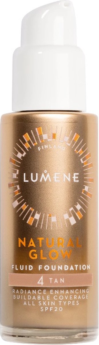 Natural Glow Fluid Foundation SPF20 Verhelderende & Egaliserende Foundation 4 Tan 30ml
