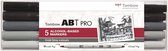 Tombow ABT Pro set Cool grey colors 5 stuks