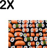 BWK Textiele Placemat - Heel veel Sushi - Set van 2 Placemats - 35x25 cm - Polyester Stof - Afneembaar