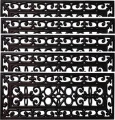 5 stuks rubberen trapmatten, reliëf, antislip traptreden voor binnen en buiten, 75 x 25 x 0,5 cm, rechthoekig, 5 mm, zwart