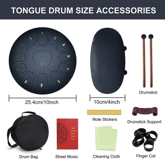 Tongue Drum - Handpan - Tongue Drum 13 Noten - Muziekinstrumenten - Tong Trommel - Handpan drum - Merkloos