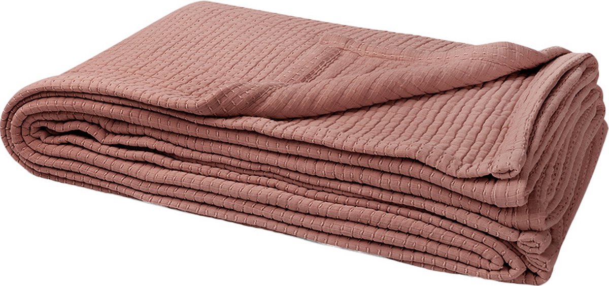 Yumeko sprei mousseline katoen stitch roze cloud 240x260