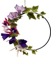 DIY Pakket Vilt Bloemen Ring- Maak je eigen bloemenkrans van vilt - 25 cm