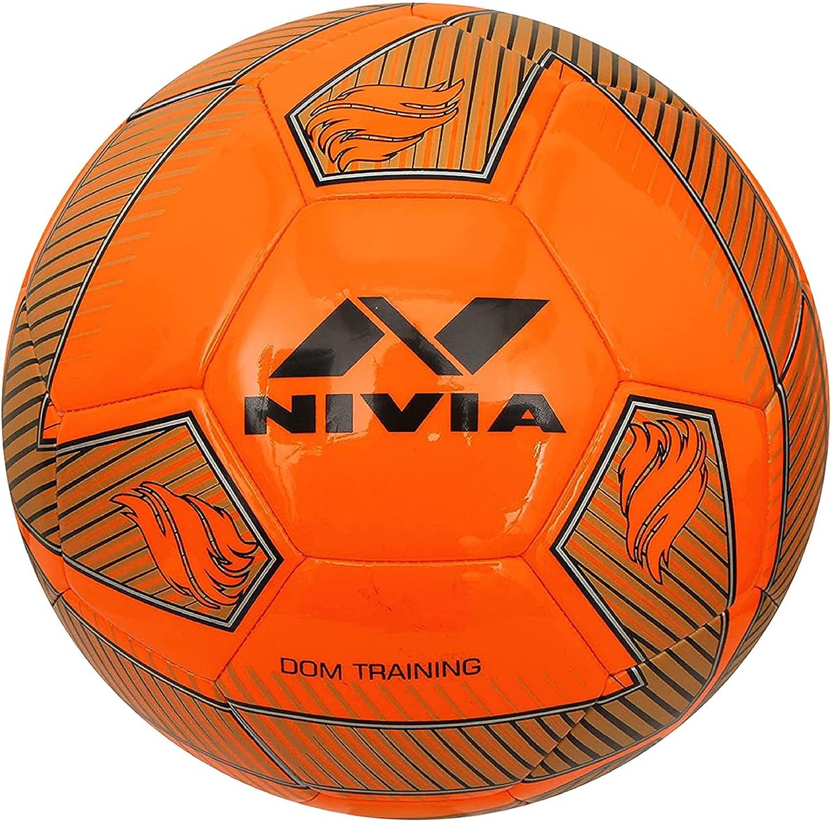 Nivia DOM08 Training Football (Orange, Size-5) Material-PU/TPU | Soccer Ball | High Speed | All surface | Machine Stitched | Ideal For: Training/Match