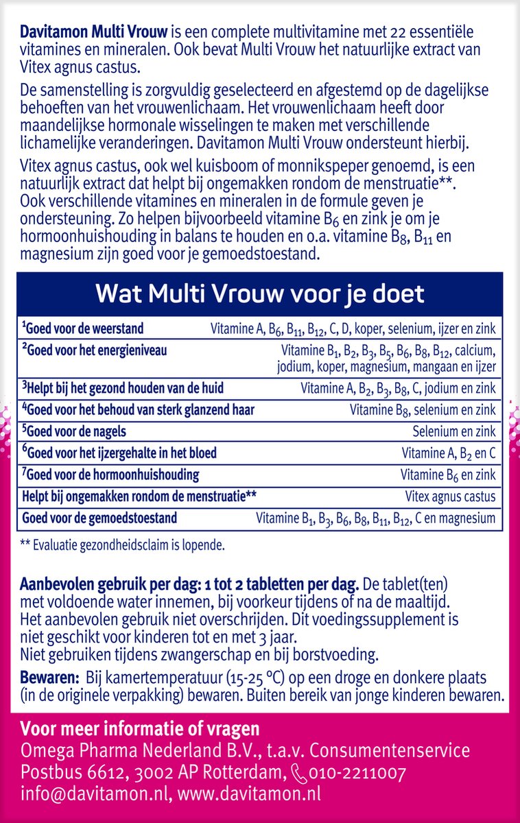 Davitamon Multi Vrouw - Multivitamines & mineralen voor de vrouw - 60 tabletten — afbeelding 6