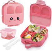 Lunch Box Enfant 4 Compartiments - Rose - Lunch Box Enfants - École