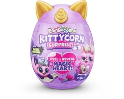 foto van ZURU Rainbocorns Kittycorn Surprise Serie 2 - Verrassingsei Uitpakken - Paars - Kitten Kat Pluche Knuffel - Cadeau-Idee - 20x14 cm - Vanaf 3 Jaar