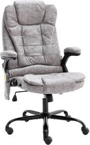 The Living Store Chaise de bureau de massage en daim artificiel gris clair - Chaise de bureau