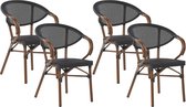 Beliani CASPRI - Lot de 4 chaises de jardin - Zwart - aluminium