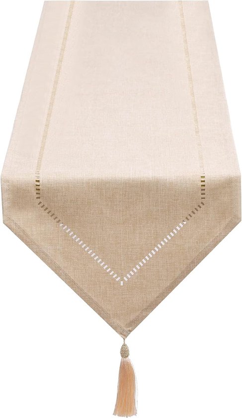 Moderne tafelloper, waterdicht, voor buiten en binnen, lente, modern, groen, oranje (40 x 180 cm