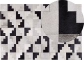 EFIRLI - Patchwork vloerkleed - Grijs - 140 x 200 cm - Koeienhuid leer