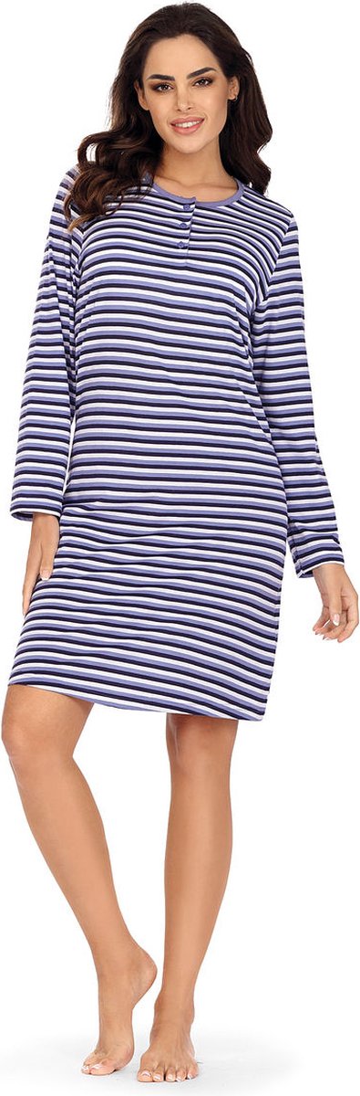 Comtessa Blauw gestreepte dames nachthemd Comtessa - Blauw - Maat - 52