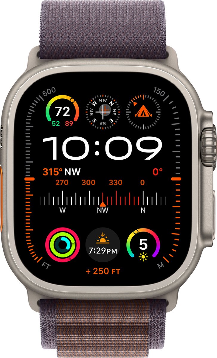 Apple Watch Ultra 2 - GPS + Cellular - 49mm - Titanium Case with Indigo Alpine Loop - Large