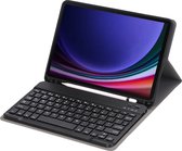Case2go - Bluetooth Toetsenbord Hoes voor Samsung Galaxy Tab S9 Ultra (2023) - Met stylus pen houder - QWERTY Keyboard case - Zwart