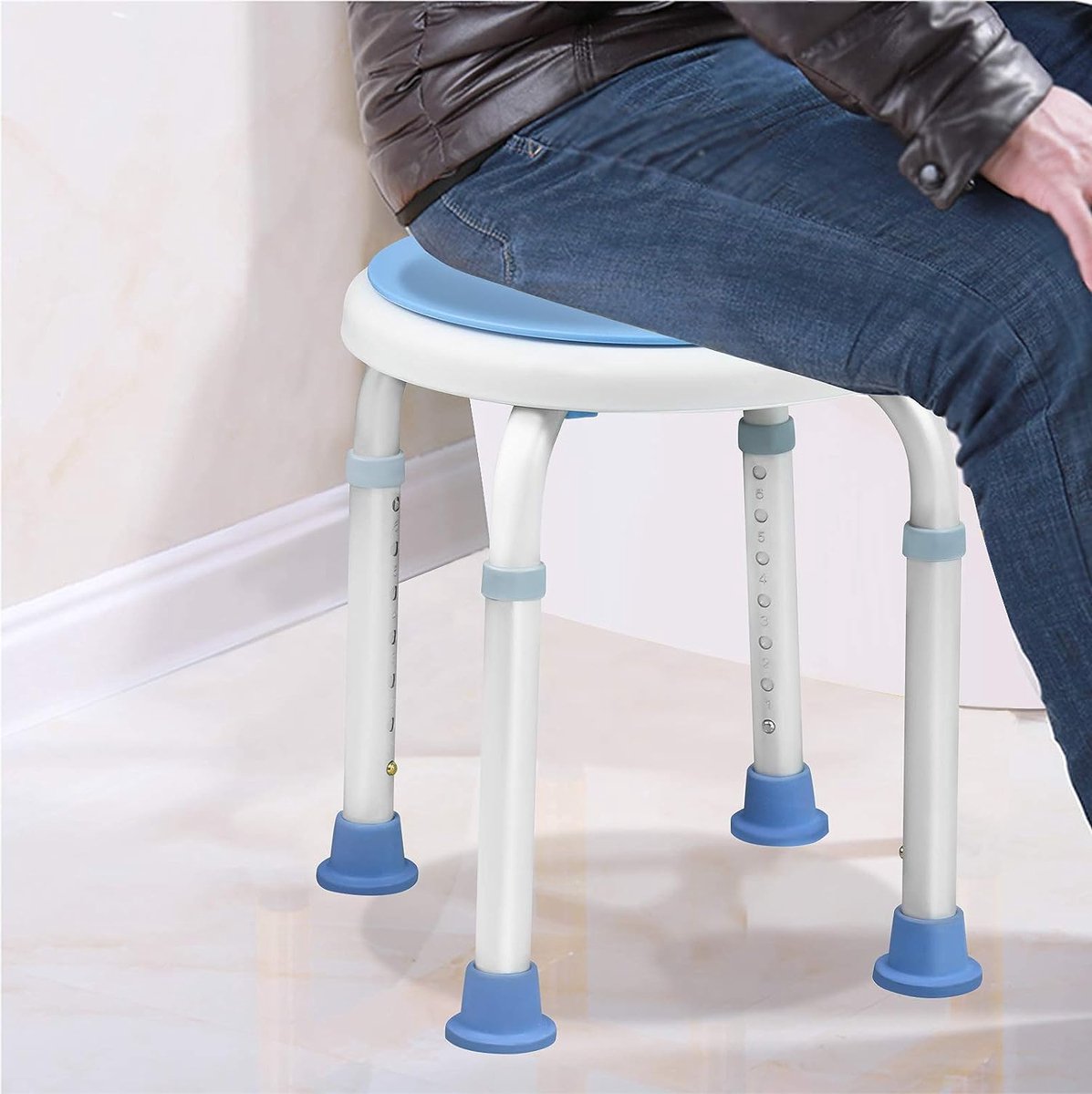 360° draaibare douchekruk, in hoogte verstelbaar, antislip, badkruk met douchehulp,... bol