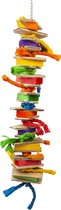 Duvoplus - Speelgoed Voor Dieren - Vogel - Kleurrijke Hanger - Karton & Houten Blokjes 66x12,7x5cm Meerkleurig - 1st