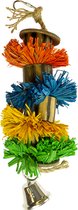 Duvoplus - Speelgoed Voor Dieren - Vogel - Raffia Gras Pompon Met Bamboo En Cocos L - 29x8,9x8,9cm Meerkleurig - 1st
