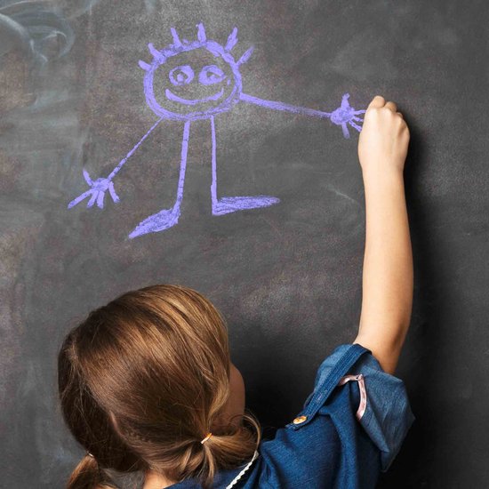 PHILODOGS Kleurrijk anti-stof gezond krijt voor kinderen en peuters | Glad schrijven op schoolbord, schoolbord en trottoirs, 12 kleuren, 12 stuks