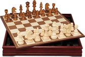 Complete Schaakset - Houten Schaakset - Speelbord met Schaakstukken- Draagbaar Spelbord met Interne Opslag voor schaakstukken