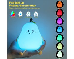 foto van Peertje - Nachtlampje - Slaapkamer lamp - Nachtlamp kinderkamer - Nachtlamp babykamer - Draadloos nachtlampje - multicolor- lamp met timer - LED lamp
