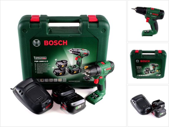 Bosch PSR 1800 LI-2 accuboormachine – 18 V accu (2 stuks) – 1- uurslader |  bol