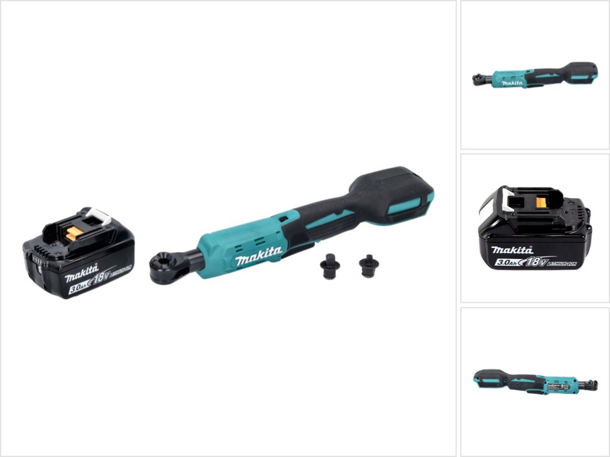 Makita DWR 180 F1 accu-ratelsleutel 18 V 47,5 Nm 1/4" 3/8" + 1x accu 3,0 Ah - zonder oplader