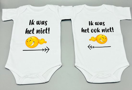 Romper tweeling - 2 stuks - maat 62 - 100% biologisch katoen - kan ook rechtstreeks als cadeau worden verstuurd