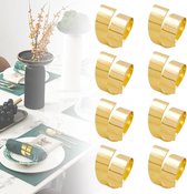 Kerst servetgesp, pakket van 8 servetringen voor decoratie Metalen servetringen Gouden servethouderringen Vintage servetgesp Set voor diner Bruiloft Stoffen servetten Merk: OTTYMO
