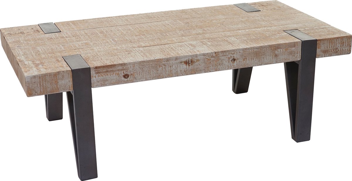 Salontafel MCW-A15b, woonkamertafel, massief dennenhout rustiek MVG-gecertificeerd 40x120x60cm