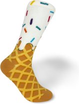 JustSockIt Ijshoorntje sokken - Sokken - Leuke sokken - Vrolijke sokken - Ijsjes sokken - Food sokken