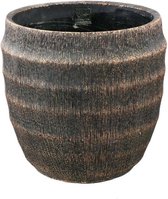 PTMD Pot de Fleurs Sary - 30x30x30 cm - Ciment - Zwart