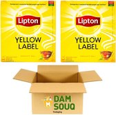 Damsouq® Multipack Thee Lipton Yellow Label Thee noir 2x 100 sachets de thé (sans enveloppe) (300 grammes au total)