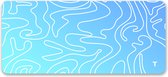Tommiboi muismat - Topo collectie blauw- xxl muismat - 90x40 cm – Anti-slip – Grote Muismat