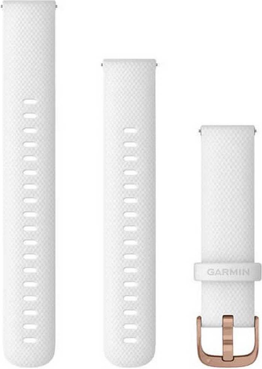 GARMIN riem snelkoppelsysteem 18, siliconen, wit, roosgouden gesp