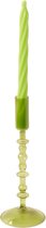 WinQ ! - Bougeoir en verre coloré vert de taille 10x10x25cm - Bougeoir en verre - Décoration de salon - convient aux Bougies chandelles