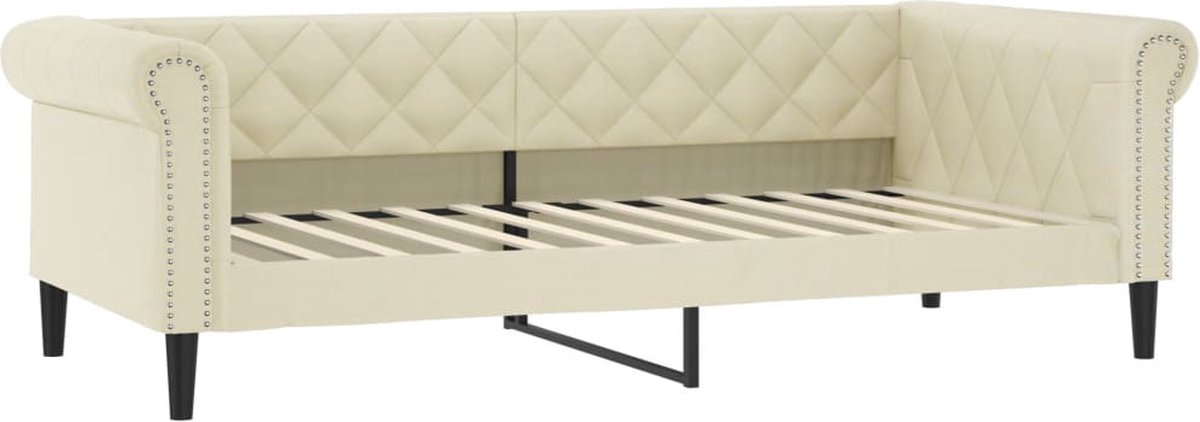 vidaXL Slaapbank - 80x200 - cm - kunstleer - crèmekleurig