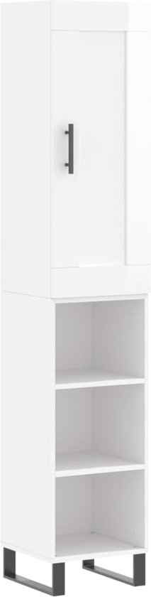 vidaXL Hoge kast 50x42,5x124 cm bewerkt hout grijs sonoma eikenkleurig