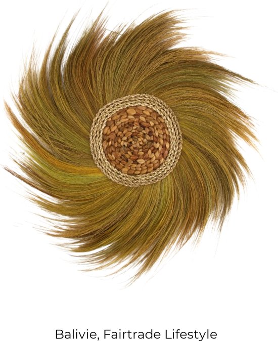 Balivie - Decoratief beeld of figuur - Muurcirkel - Rayang Grass nature - Diameter 59 cm
